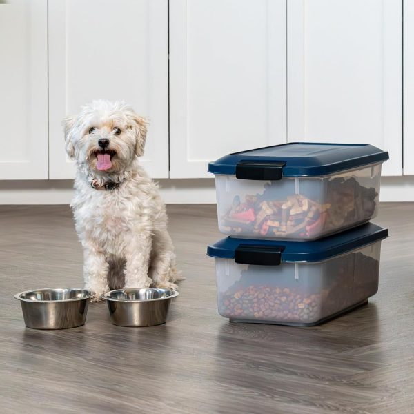 IRIS USA Airtight Pet Food Container Navy 14 lbs 2 Pack-7