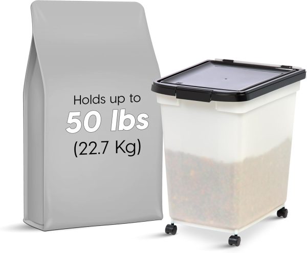 IRIS USA Airtight Pet Food Container with Wheels 50 lbs-1