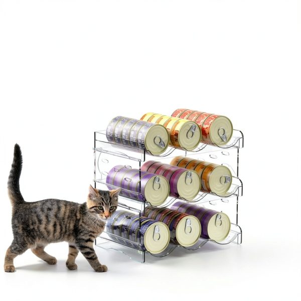 Cat Food Storage Rack Flenpptly Transparent ABS-3