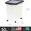 IRIS USA Airtight Pet Food Container with Wheels 50 lbs-2