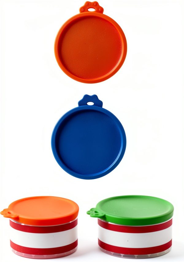 AQSXO Silicone Cat Can Lids 4 Colors Pet Food Storage-4