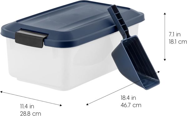 IRIS USA Airtight Pet Food Container Navy 14 lbs 2 Pack-1