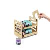 Cat Food Can Organizer Segtenant Adjustable Bamboo-3