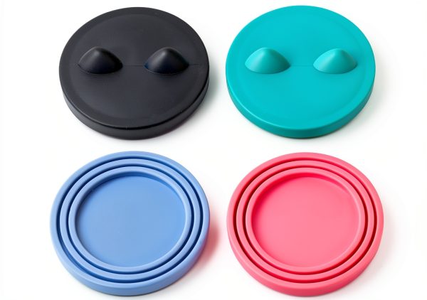 SLSON Cat Can Covers Silicone Cat Ears Design 4 Pack-4