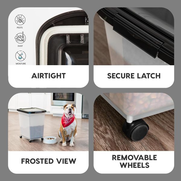 IRIS USA Airtight Pet Food Container with Wheels 50 lbs-3