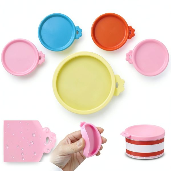 AQSXO Silicone Cat Can Lids 4 Colors Pet Food Storage-1