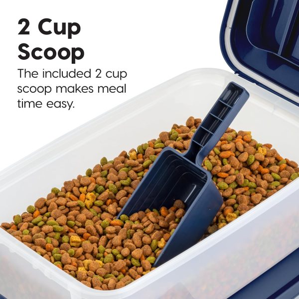 IRIS USA Airtight Pet Food Container Navy 14 lbs 2 Pack-4