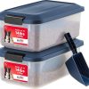 IRIS USA Airtight Pet Food Container Navy 14 lbs 2 Pack-0