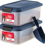 IRIS USA Airtight Pet Food Container Navy 14 lbs 2 Pack-0