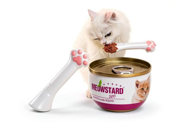 Sheldamy Cat Food Spoon Silicone Dishwasher Safe Pet-3