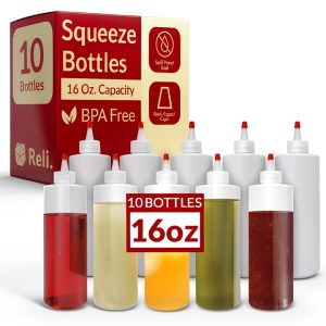 Reli 16oz Plastic Condiment Bottle BPA Free-0