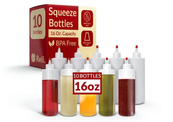Reli 16oz Plastic Condiment Bottle BPA Free-0