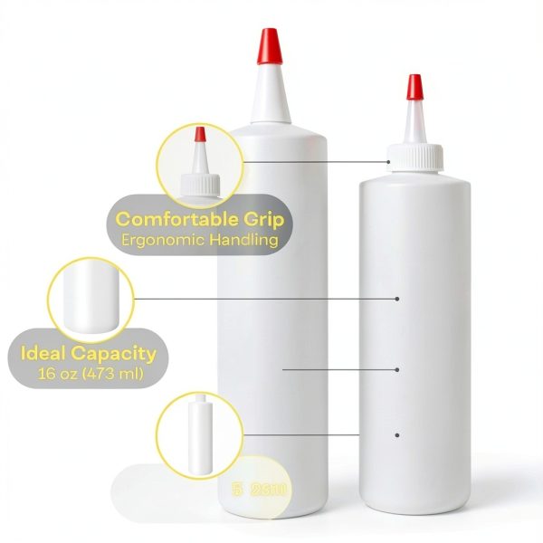 BRIGHTFROM 16oz Squeeze Bottle BPA Free Plastic-2