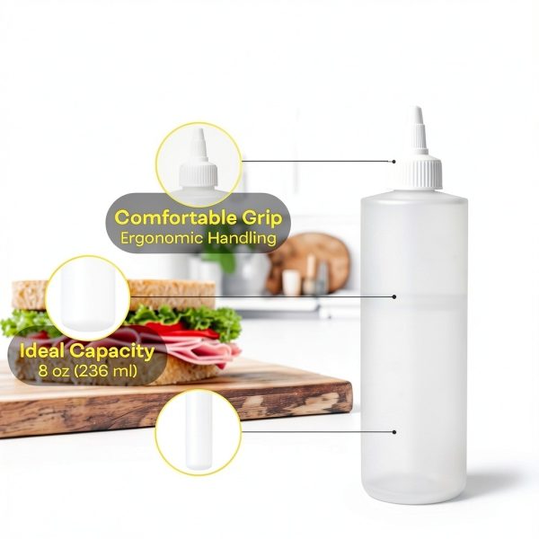 BRIGHTFROM 8oz Condiment Squeeze Bottle BPA Free-2