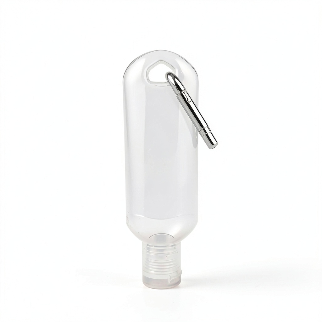 Clear plastic squeeze bottles with keychain attachment