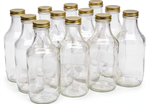 Glass Sauce Bottle North Mountain Supply 16oz Gold-0