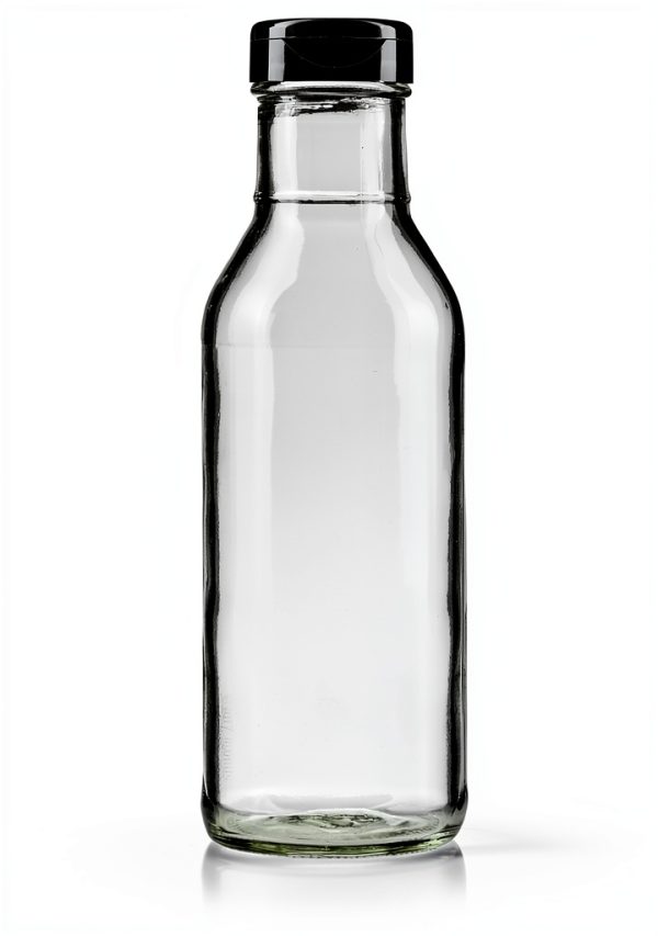 JUVITUS 12oz Clear Glass Flip Top Bottle – Thick Wall Refillable Set-1