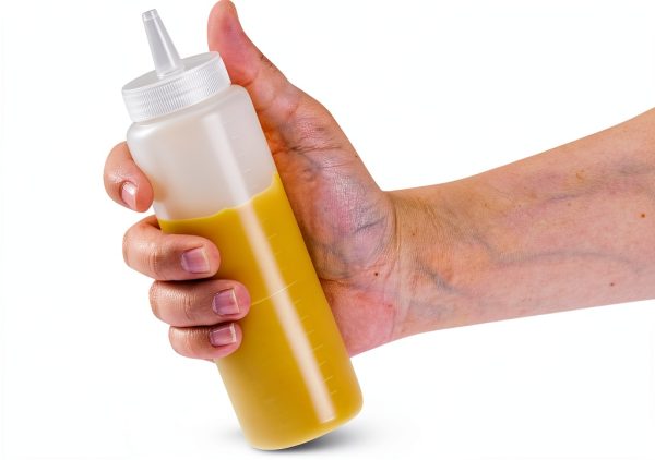 Restaurantware Squeeze Bottle 8oz Clear Reusable Condiment Dispenser-9