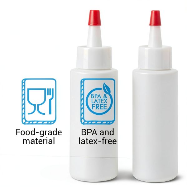 IMPRESA 4 oz Plastic Squeeze Bottles Reusable Clear Kitchen Dispenser-3