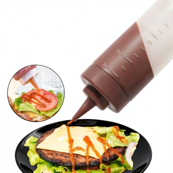 Restaurantware Squeeze Bottle 8oz Clear Reusable Condiment Dispenser-3
