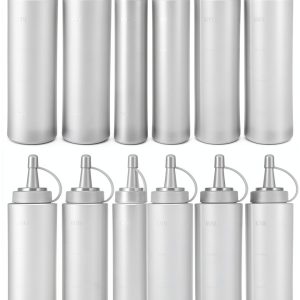 Squeeze Bottle Anyumocz 8oz Plastic Dispenser Set Reusable BPA Free-0