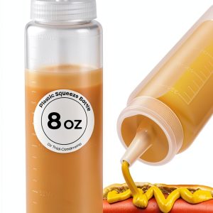 Restaurantware Squeeze Bottle 8oz Clear Reusable Condiment Dispenser-0