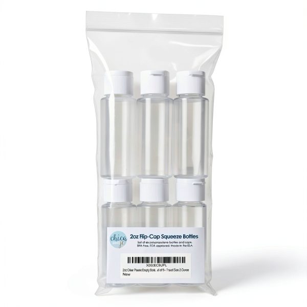 Chica and Jo 6 Pack 2oz Plastic Squeeze Bottles BPA Free USA Made-1