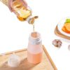 Mrsdry Silicone Condiment Squeeze Bottle 12oz Pink Reusable Set-4