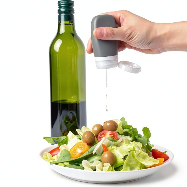 XJMWXHFC Silicone Condiment Bottle 60ml Dark Grey Pack of 4 Reusable-5