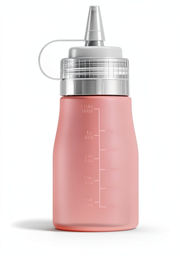 Mrsdry Silicone Condiment Squeeze Bottle 12oz Pink Reusable Set-8