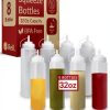 Reli Condiment Squeeze Bottle 32 oz Clear BPA-Free 8-Pack Easy Squeeze-0