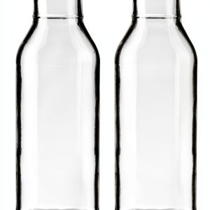JUVITUS 12oz Clear Glass Flip Top Bottle – Thick Wall Refillable Set-0