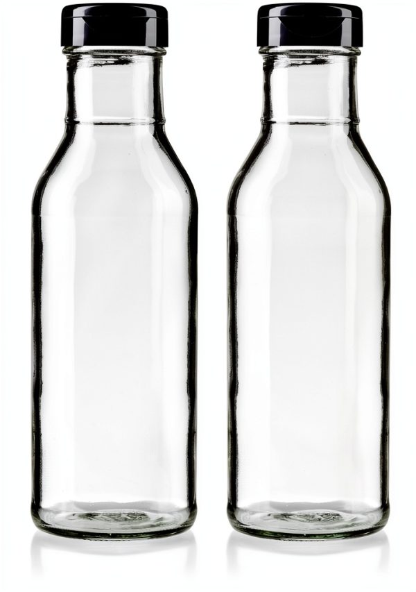 JUVITUS 12oz Clear Glass Flip Top Bottle – Thick Wall Refillable Set-0