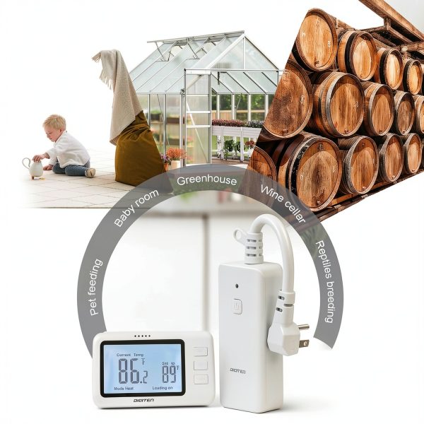 Wireless Thermostat Outlet DIGITEN WTC1001 1800W White Plug-in-6